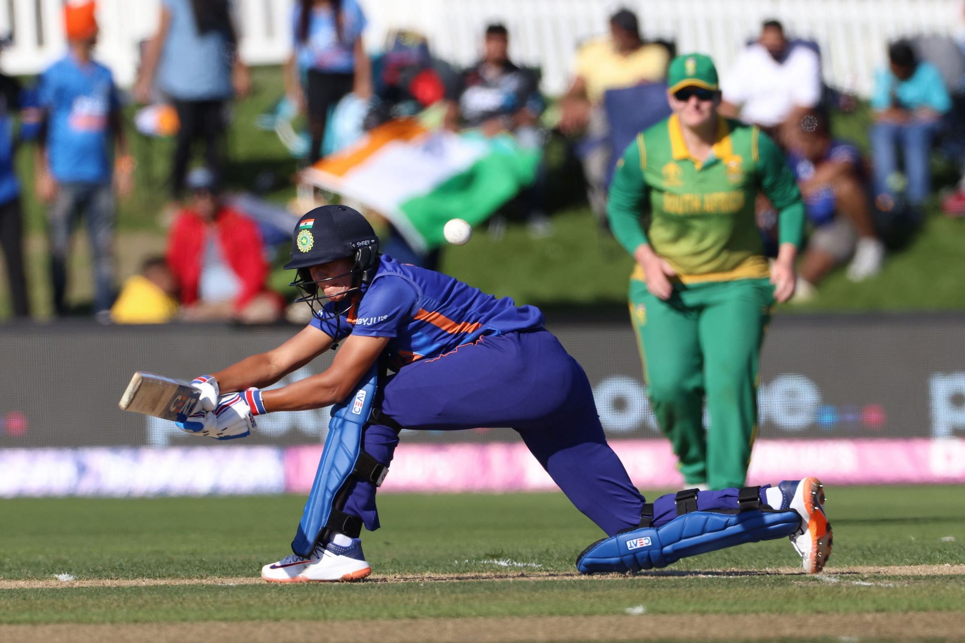 Harmanpreet Kaur in action during the 2022 ICC Women's Cricket World Cup match against South Africa. (Getty Images)